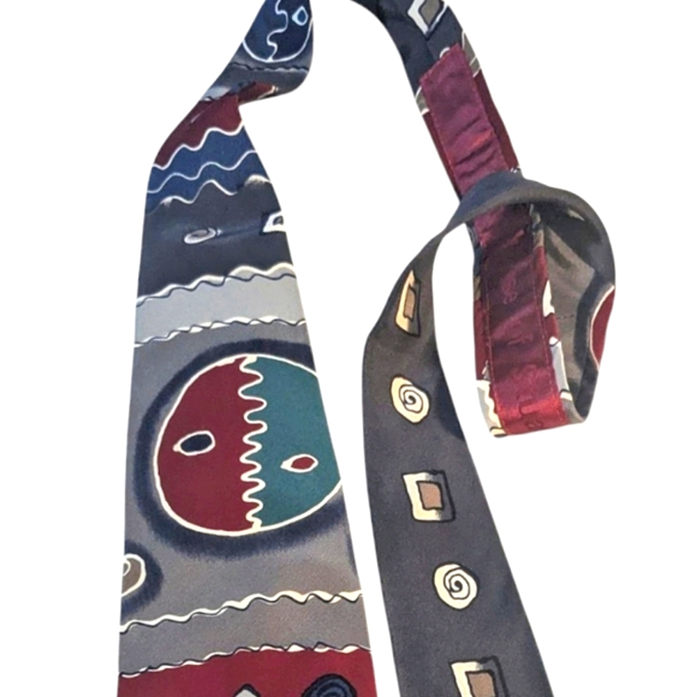 Mens silk tie signature series Yin & Yang RARE Commisioned Signed